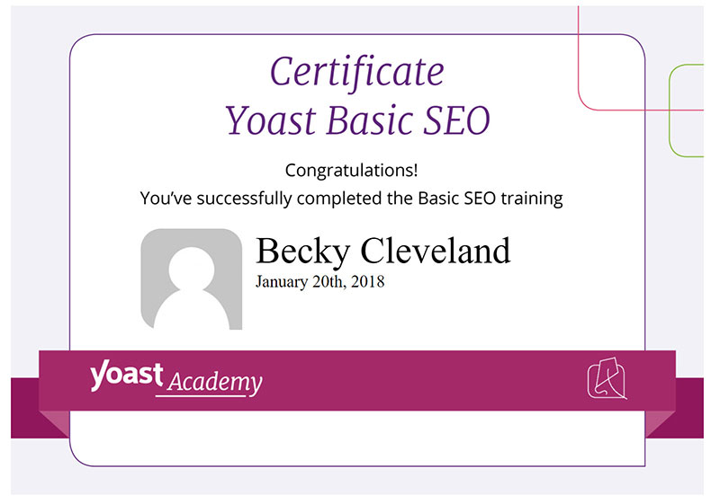 certificate yoast seo certification